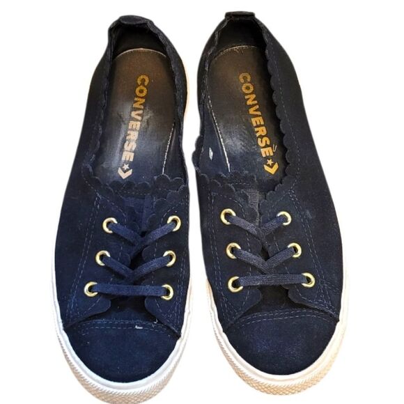 Converse Women's Black Suede Casual Slip On Shoes Size US 7 - Picture 2 of 6